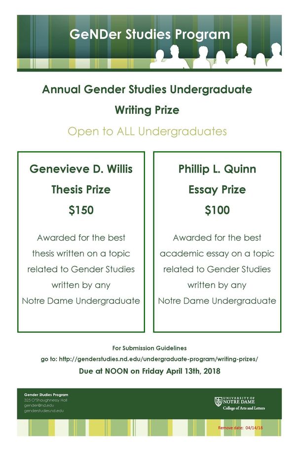 2018 Undergraduate Writing Awards