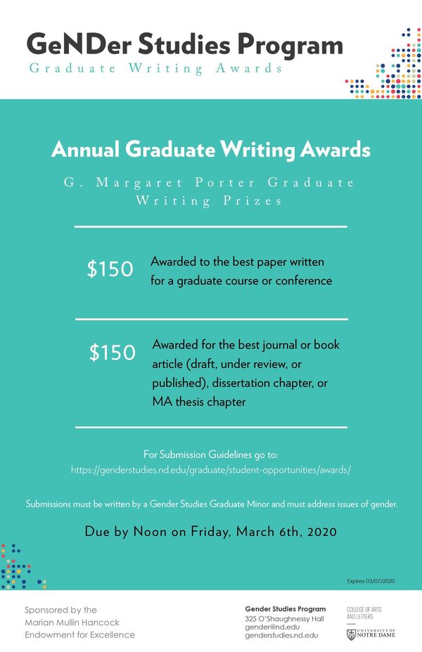 Writing Awards Graduate 2020